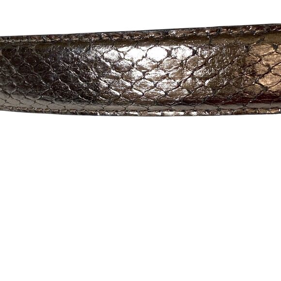 Genuine Snakeskin MZ New York LEATHER Lined Metallic Gray, Silver Hardware Sz 34 main image 7